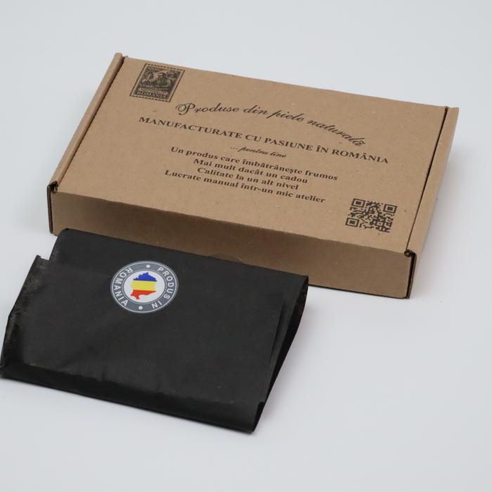 Portcard Minimalist din Piele Naturală , personalizabil, Duma, Rosu [6]