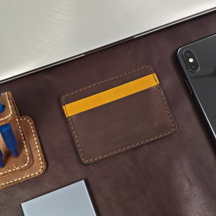 Portcard Personalizat din Piele Naturala Duma Mini – Suport Carduri Gravat Manual, Design Ultra Slim [4]