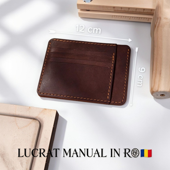 Portcard Personalizat din Piele Naturală Duma – Portofel Minimalist Gravat, Diverse Culori [3]