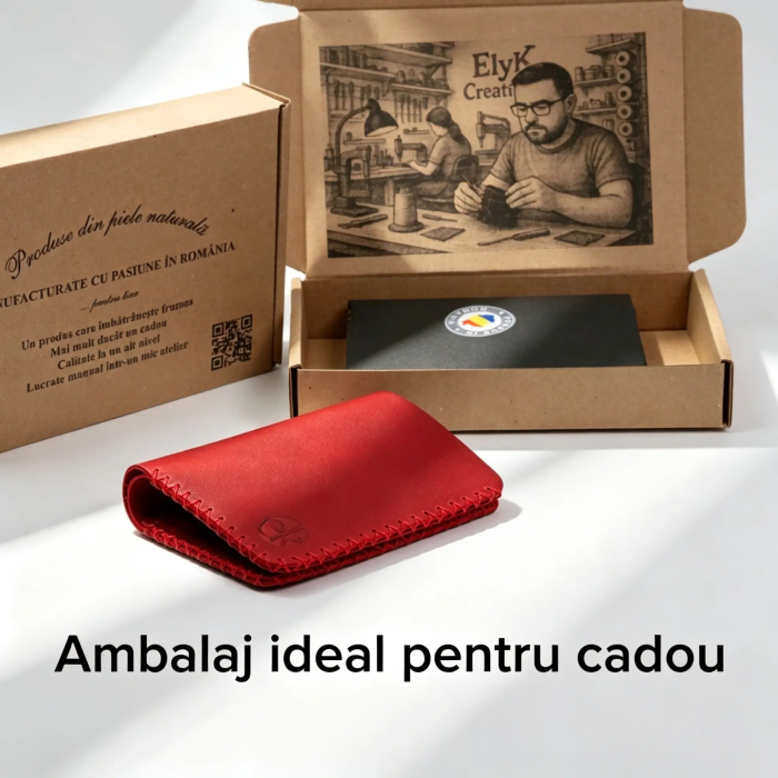 Portofel barbati din piele naturala cu compartiment maruntis Jack 2 M, portofel compact pentru carduri si monede [5]
