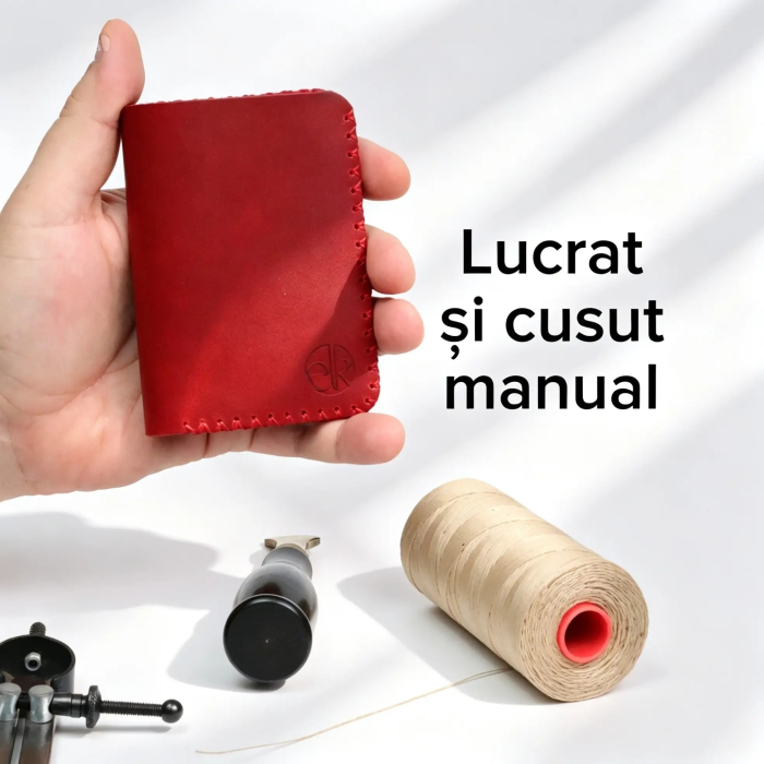Portofel barbati din piele naturala cu compartiment maruntis Jack 2 M, portofel compact pentru carduri si monede [4]