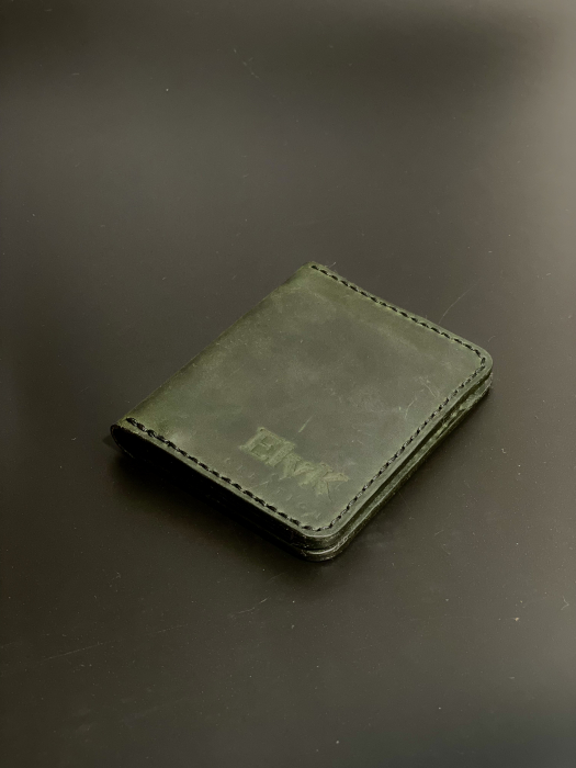 Portofel barbati din piele naturala, lucrat si cusut manual, Adam, Handmade, Verde-Inchis/ Kaki, Produs in Romania [7]