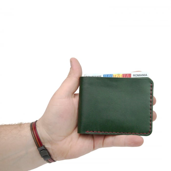 Portofel clasic barbati din piele naturala, Hector, verde [1]