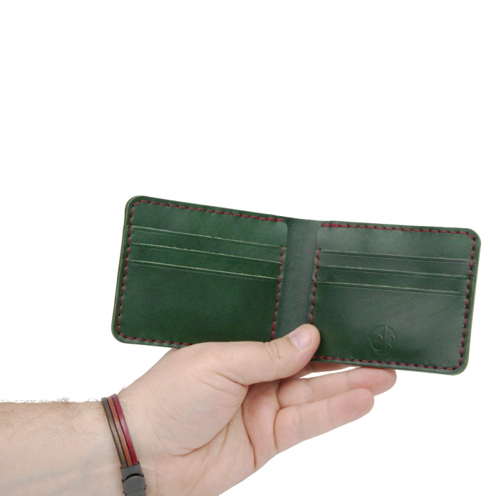 Portofel clasic barbati din piele naturala, Hector, verde [4]