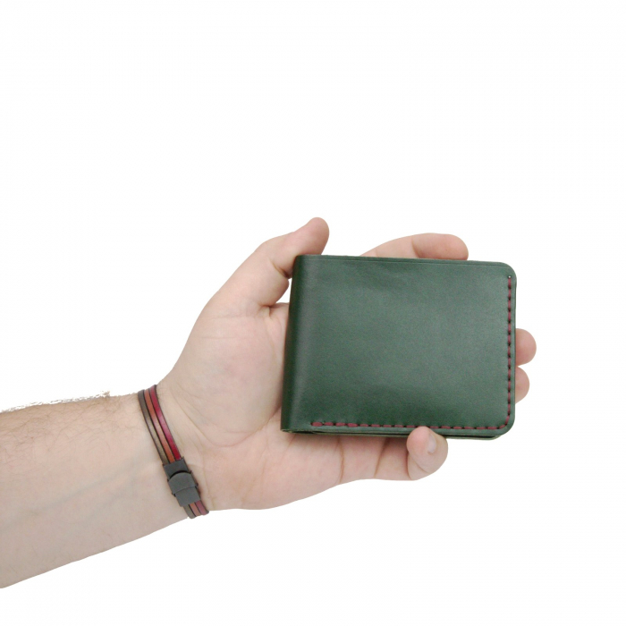 Portofel clasic barbati din piele naturala, Hector, verde [5]