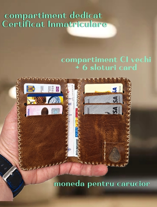 Portofel Barbati din Piele Naturala Jack L - Compartiment Certificat Inmatriculare [7]