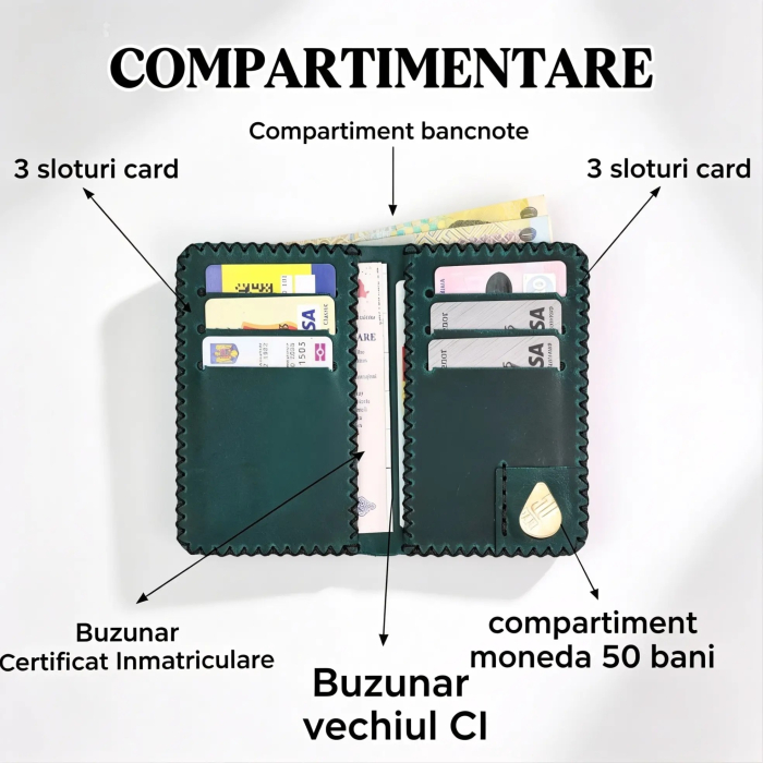 Portofel Barbati din Piele Naturala Jack L - Compartiment Certificat Inmatriculare [3]