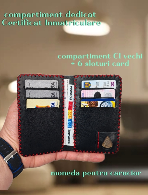 Portofel Barbati din Piele Naturala Jack L - Compartiment Certificat Inmatriculare [7]