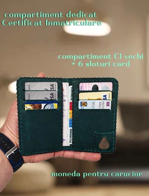 Portofel Barbati din Piele Naturala Jack L - Compartiment Certificat Inmatriculare [7]