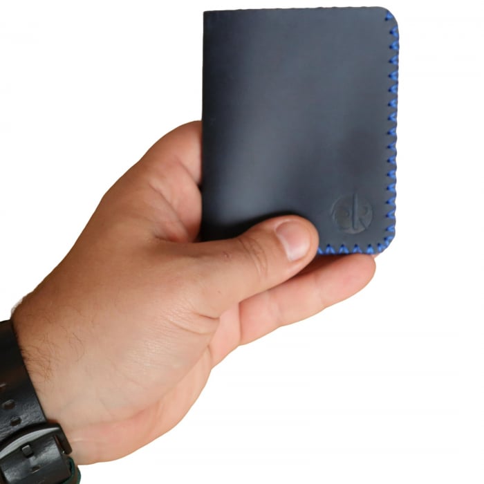 Portofel personalizabil barbati din piele naturala, Jack S, albastru [6]