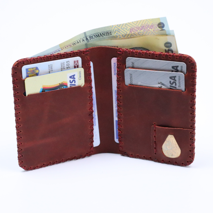 Portofel barbati din piele naturala, Jack S, grena [3]