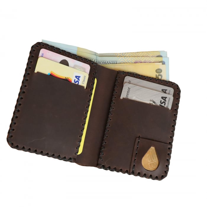 Portofel personalizabil barbati din piele naturala, Jack S, maro [6]