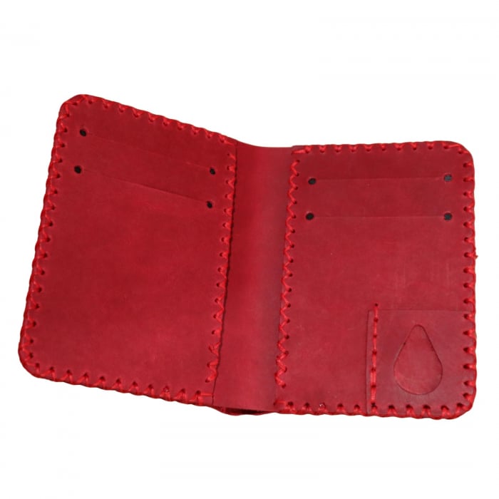 Portofel personalizabil barbati din piele naturala, Jack S, rosu [7]