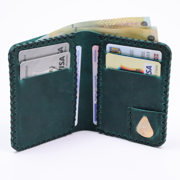 Portofel barbati din piele naturala, Jack S, turcoaz [4]