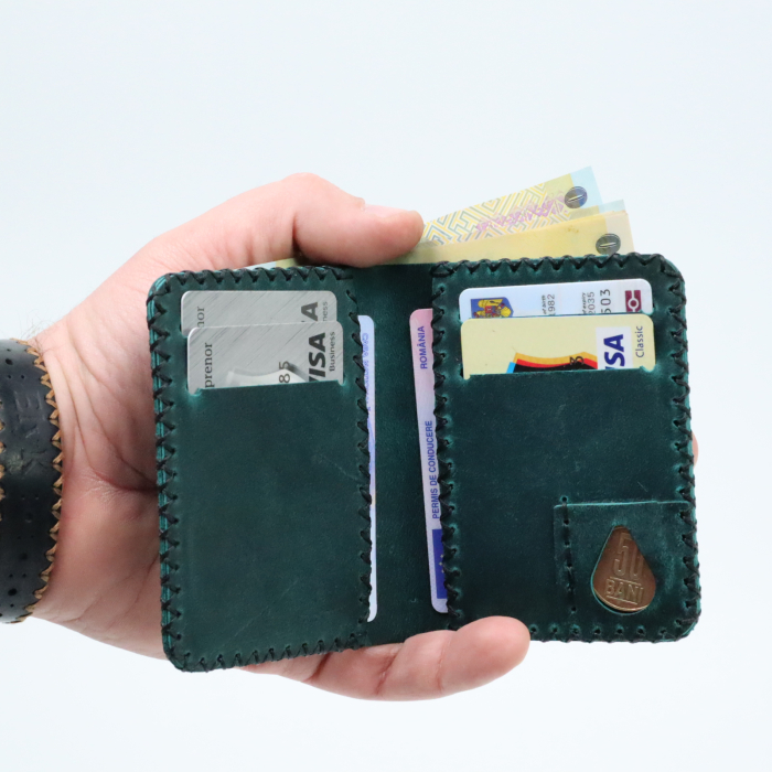 Portofel barbati din piele naturala, Jack S, turcoaz [2]