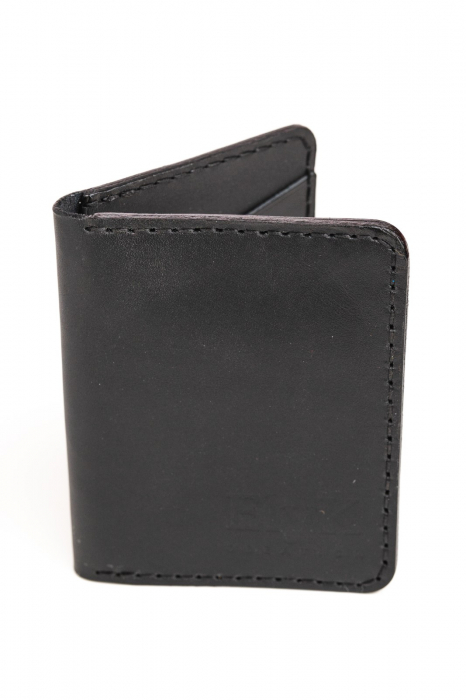 Portofel barbati din piele naturala, lucrat si cusut manual, Adam, Handmade, Negru (cusatura neagra), Produs in Romania [5]