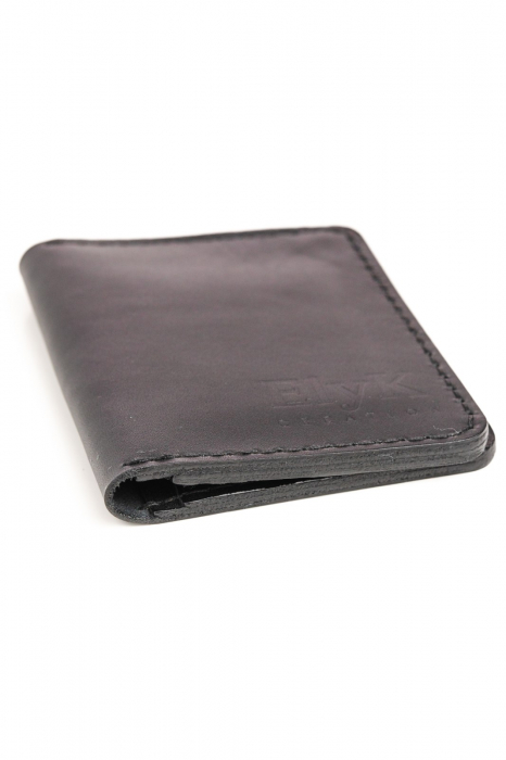 Portofel barbati din piele naturala, lucrat si cusut manual, Adam, Handmade, Negru (cusatura neagra), Produs in Romania [4]