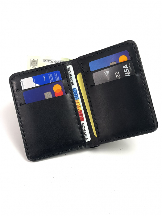 Portofel barbati, personalizabil, din piele naturala, Atlas, Negru [2]