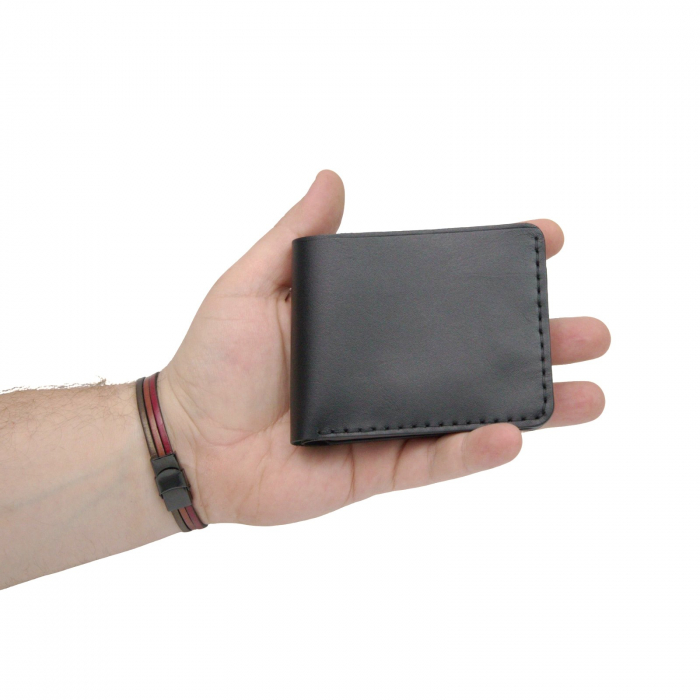 Portofel personalizat clasic barbati din piele naturala, Hector, negru [5]