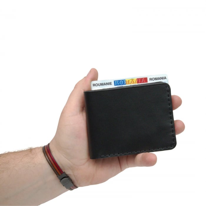 Portofel personalizat clasic barbati din piele naturala, Hector, negru [1]