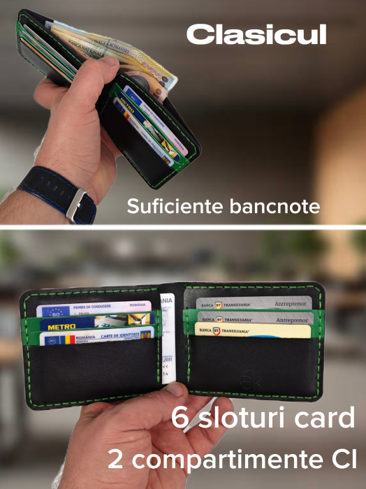 Portofel Barbati Hector Young – Piele Naturala Handmade, Design Clasic Bifold [3]