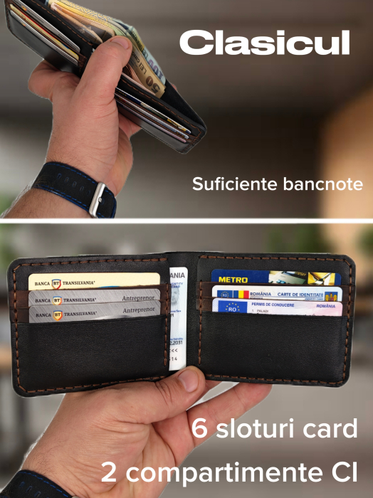 Portofel Barbati Hector Young – Piele Naturala Handmade, Design Clasic Bifold [2]