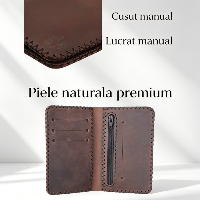 Portofel Barbati Jack 2 L pentru Certificat Inmatriculare si Monede – Piele Naturala [4]