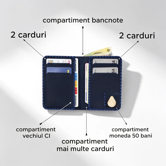 Portofel barbati Jack M, piele naturala premium, compartimentat pentru buletin, carduri si bancnote [3]