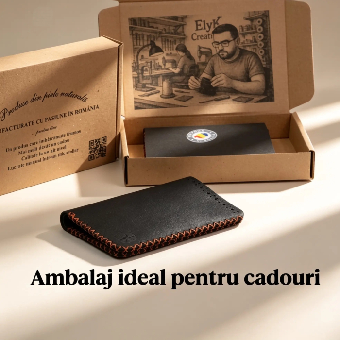 Portofel barbati Jack M, piele naturala premium, compartimentat pentru buletin, carduri si bancnote [5]