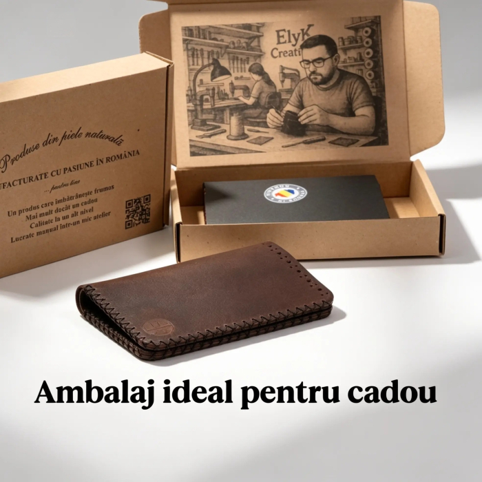 Portofel barbati Jack M, piele naturala premium, compartimentat pentru buletin, carduri si bancnote [5]