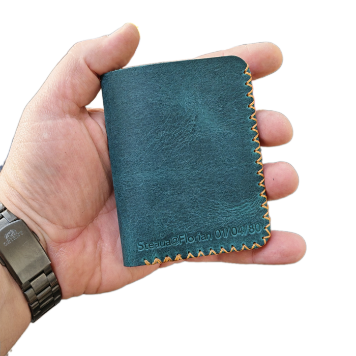 Portofel barbati Jack S personalizat prin gravura, piele naturala premium, design ultra-subtire pentru carduri [2]