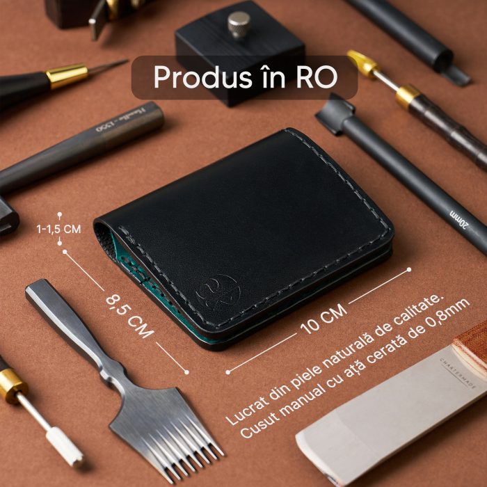 Portofel Barbati Odin din Piele Naturala – Personalizabil, Design Slim Bifold [2]