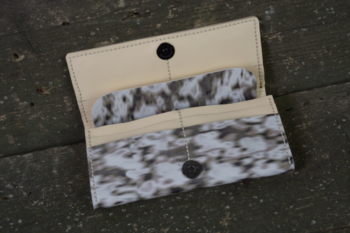 Portofel dama din piele naturala, lucrat si cusut manual, Eva, Handmade, Print Camuflaj, Produs in Romania [2]