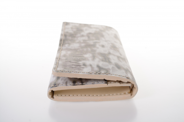 Portofel dama din piele naturala, lucrat si cusut manual, Eva, Handmade, Print Camuflaj, Produs in Romania [8]