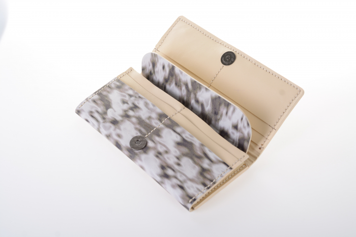 Portofel dama din piele naturala, personalizabil, Eva, camuflaj (cusatura crem) [7]