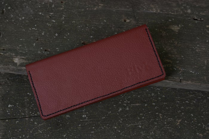 Portofel dama din piele naturala, personalizabil, Eva, grena (cusatura neagra) [1]