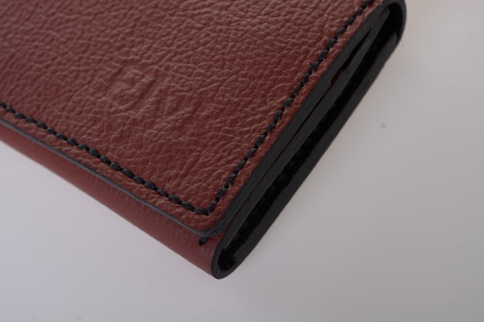 Portofel dama din piele naturala, lucrat si cusut manual, Eva, Handmade, Grena, Produs in Romania [5]