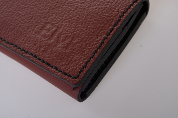 Portofel dama din piele naturala, personalizabil, Eva, grena (cusatura neagra) [5]