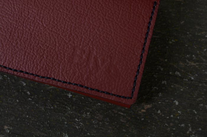 Portofel dama din piele naturala, personalizabil, Eva, grena (cusatura neagra) [3]