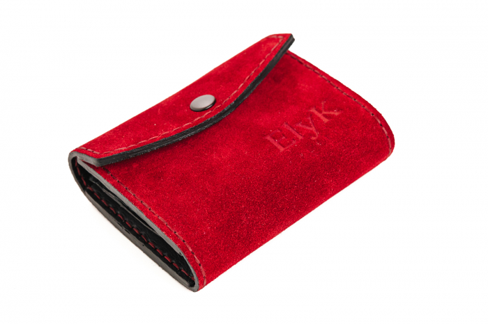 Portofel dama din piele naturala intoarsa, personalizabil, Dalia, Grena [6]