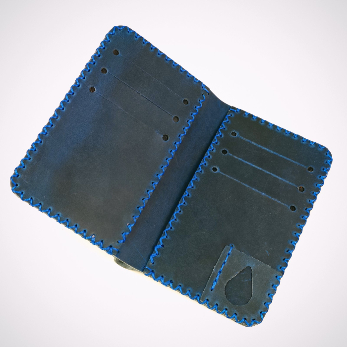 Portofel, din piele naturala, Jack L, Albastru [5]