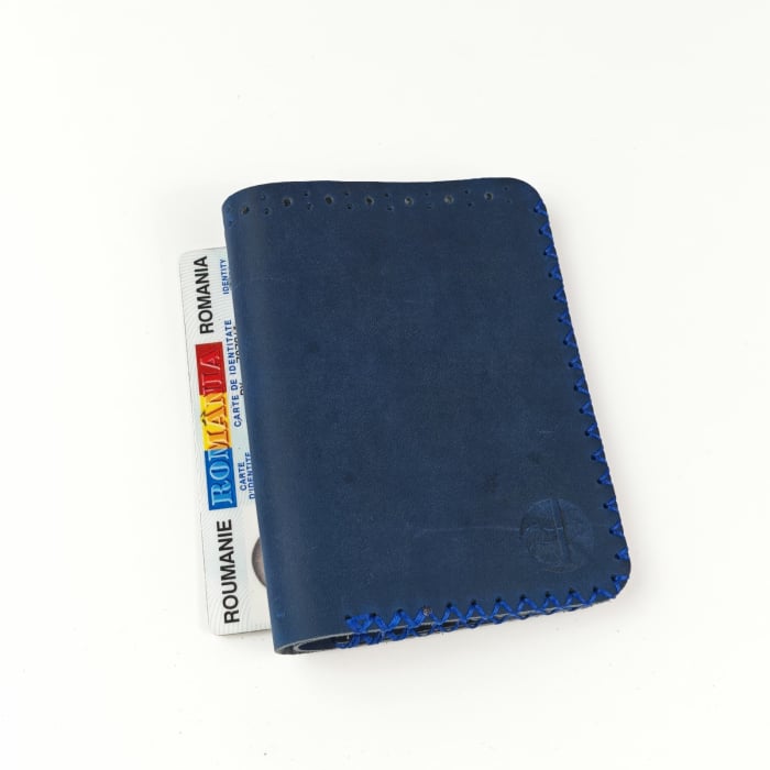 Portofel, din piele naturala, Jack M, Albastru