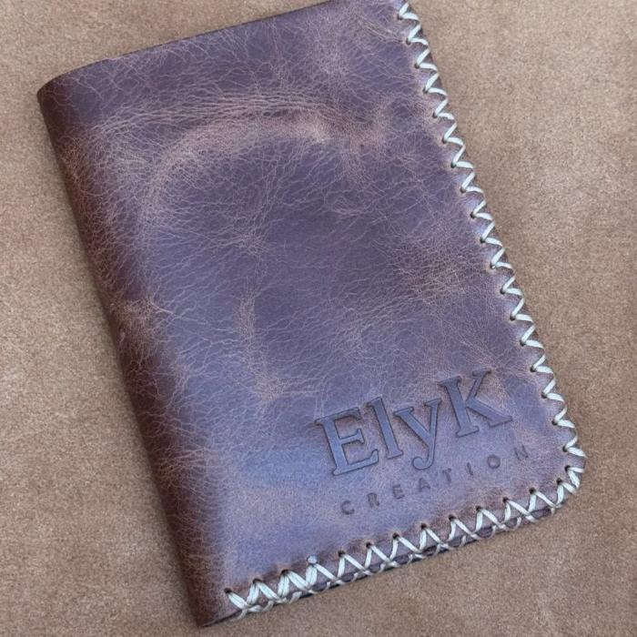 Portofel, personalizabil, din piele naturala, Jack L, Maro antichizat [6]