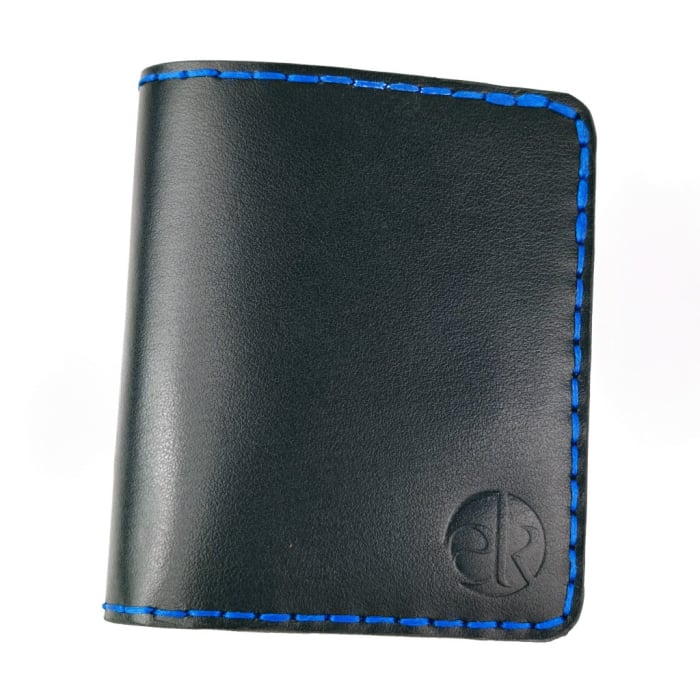Portofel din piele naturala, Odin, albastru