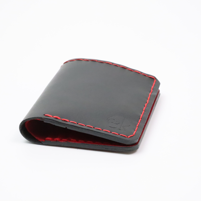 Portofel din piele naturala, Odin, negru cu rosu [5]