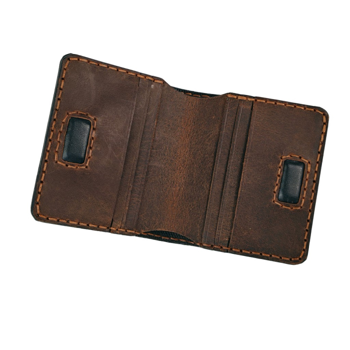 Portofel din piele naturala, Odin, negru cu maro [3]