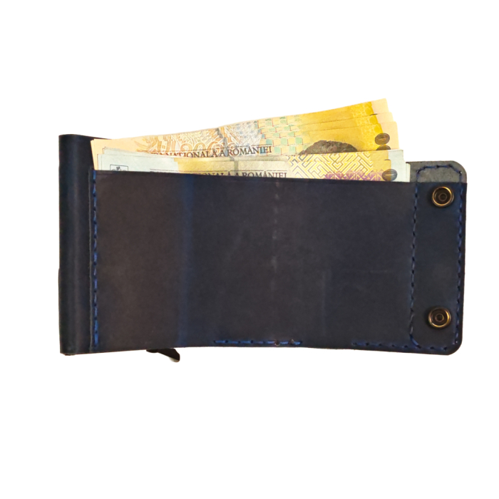 Portofel din piele naturala, Zeno, albastru, protectie RFID [3]