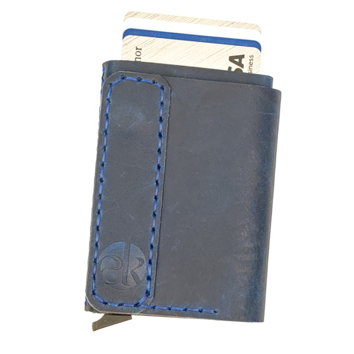 Portofel din piele naturala, Zeno, albastru, protectie RFID [2]