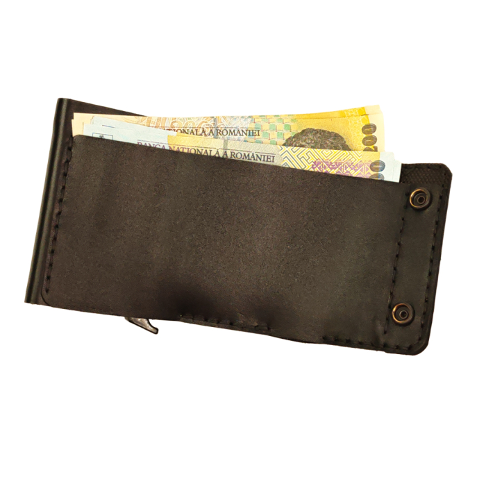 Portofel din piele naturala, personalizabil, Zeno, negru, protectie RFID [3]