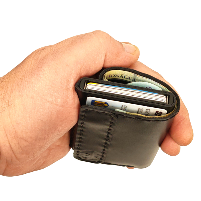 Portofel din piele naturala, personalizabil, Zeno, negru, protectie RFID [4]